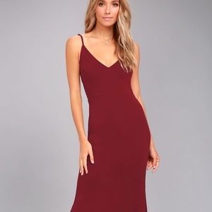 NWT Lulu's Infinite Glory Red Wine Maxi Dress